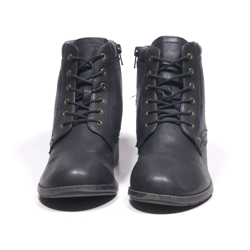 Bass Ankle Boots Leather Black Color For Women