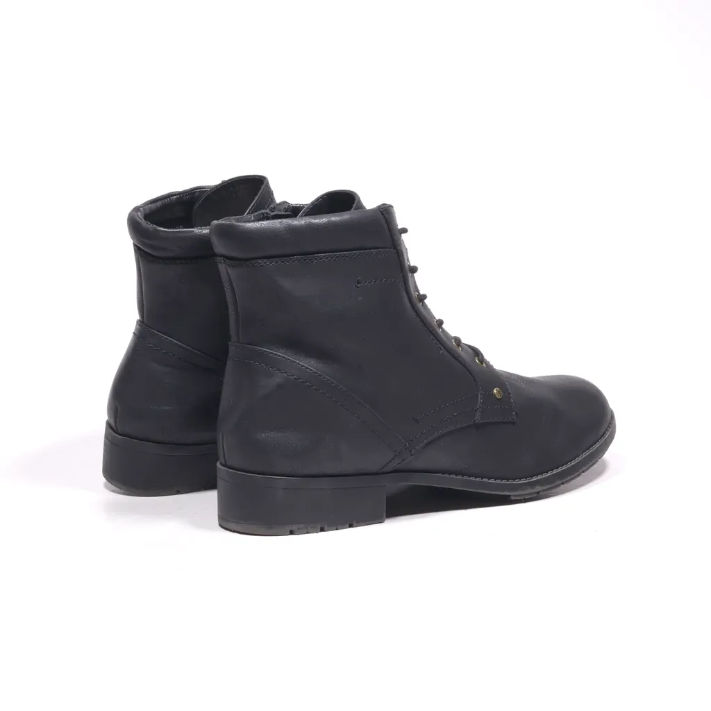 Bass Ankle Boots Leather Black Color For Women