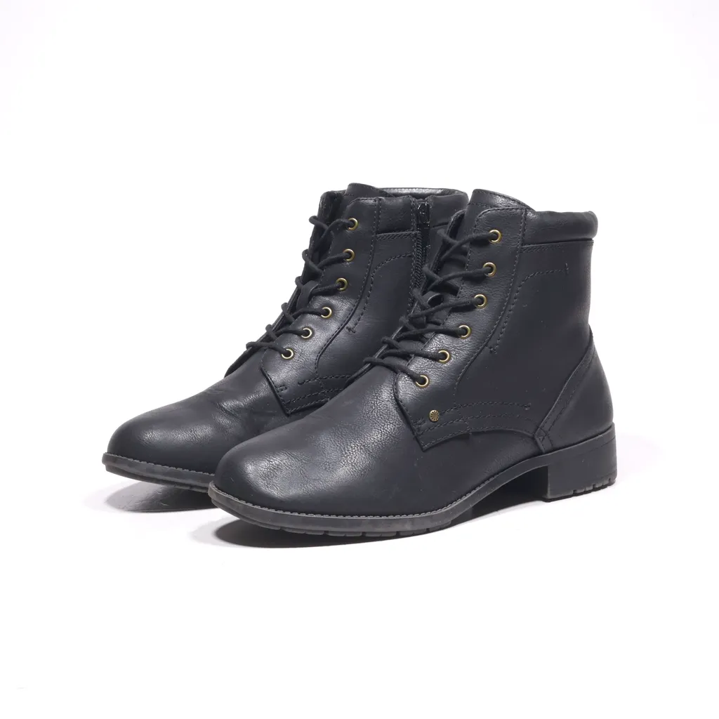 Bass Ankle Boots Leather Black Color For Women