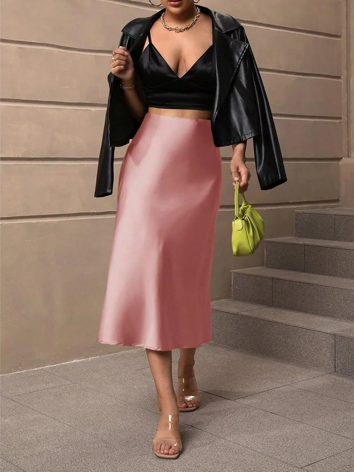Beach Causal Women's Skirt Women Elegant Twill Midi Skirt