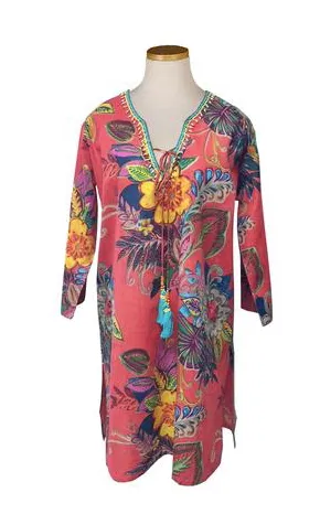Beaded Tunic with Color Tassel