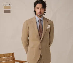 Beige Cavalry Twill Suit