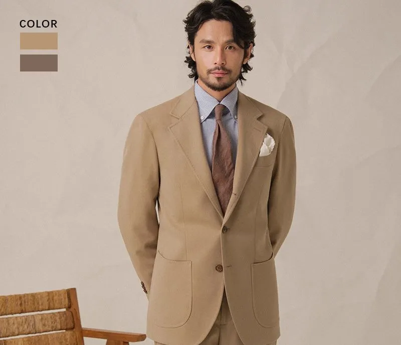Beige Cavalry Twill Suit