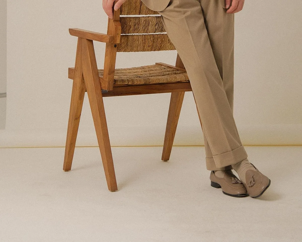 Beige Cavalry Twill Suit