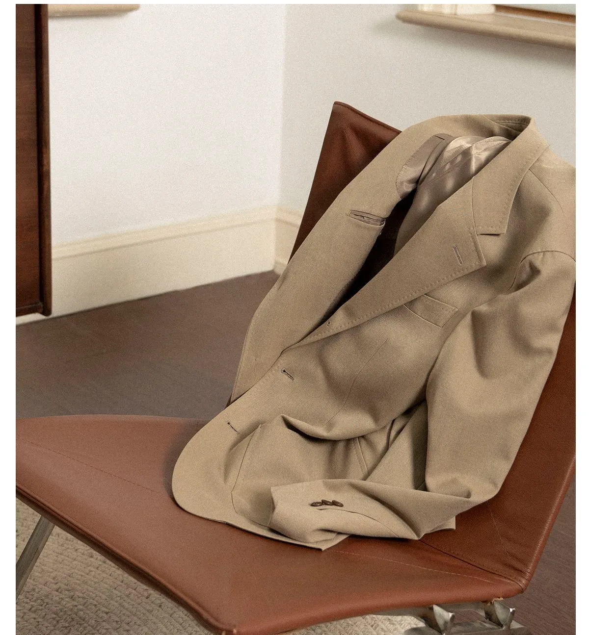 Beige Cavalry Twill Suit