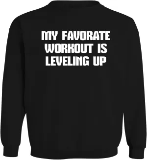 BH Cool Designs My Favorite Workout is Leveling up. - Men's Soft & Comfortable Long Sleeve T-Shirt CP05 Black
