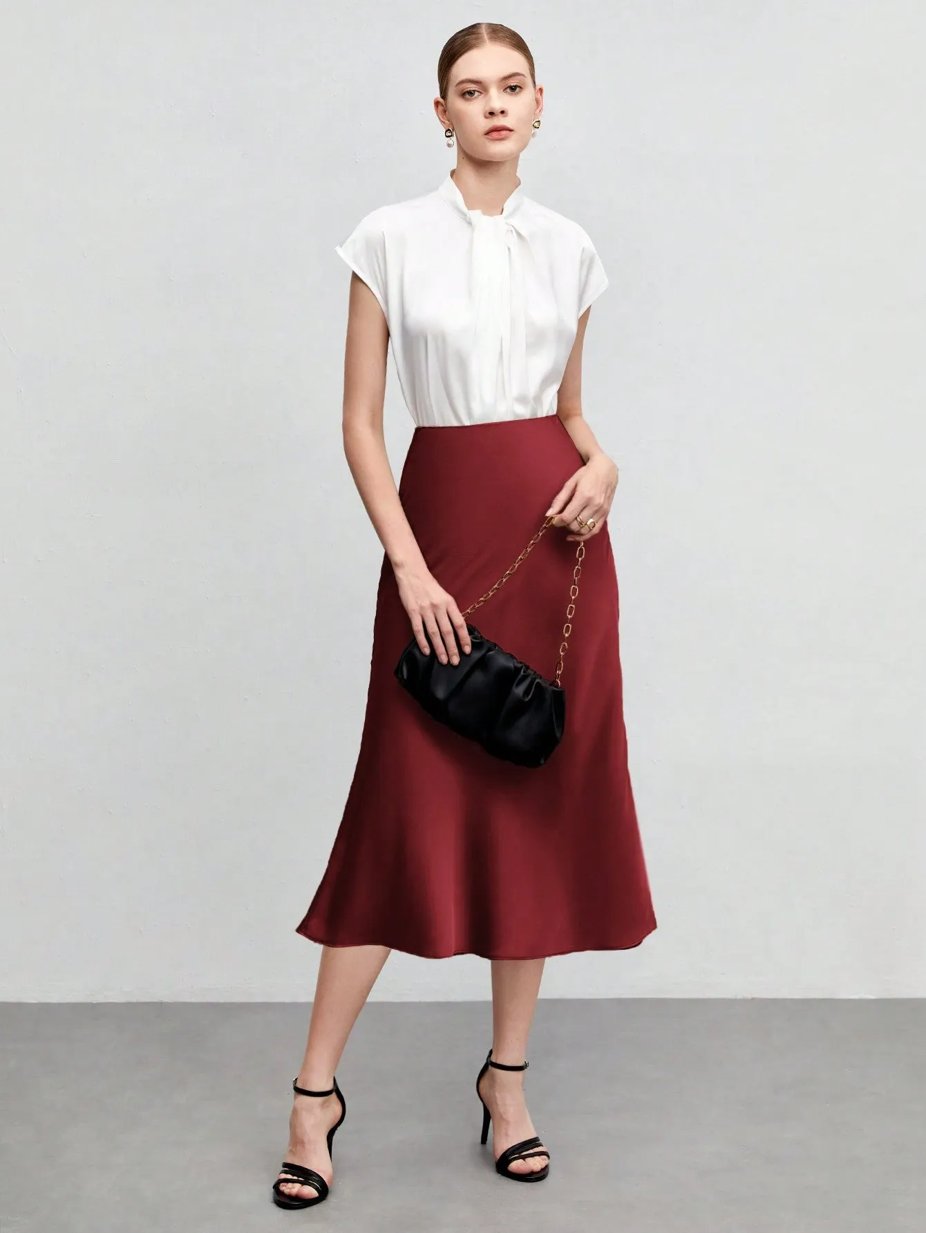 BIZwear Solid A-line Skirt Workwear