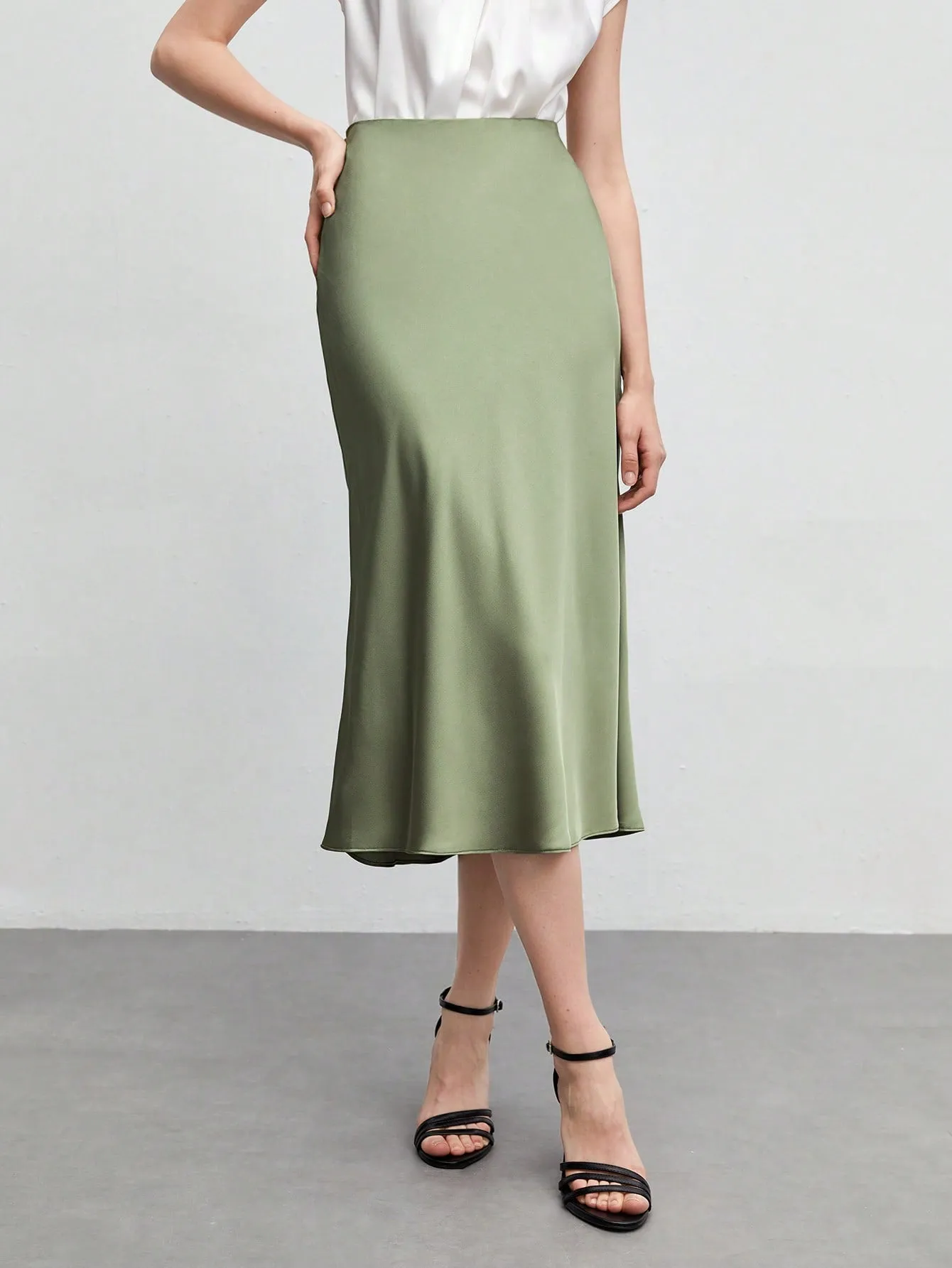 BIZwear Solid A-line Skirt Workwear