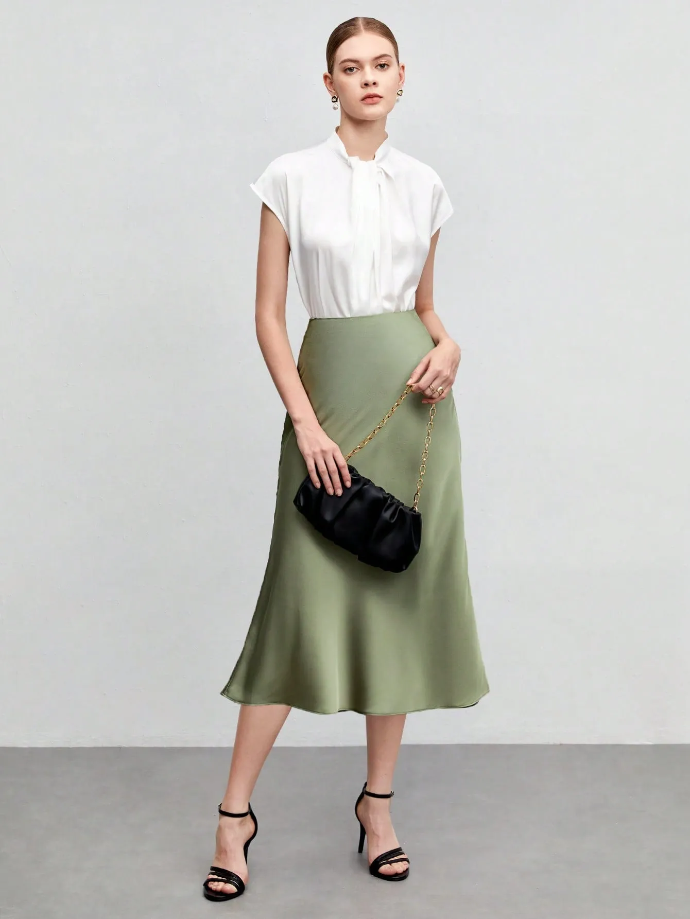 BIZwear Solid A-line Skirt Workwear