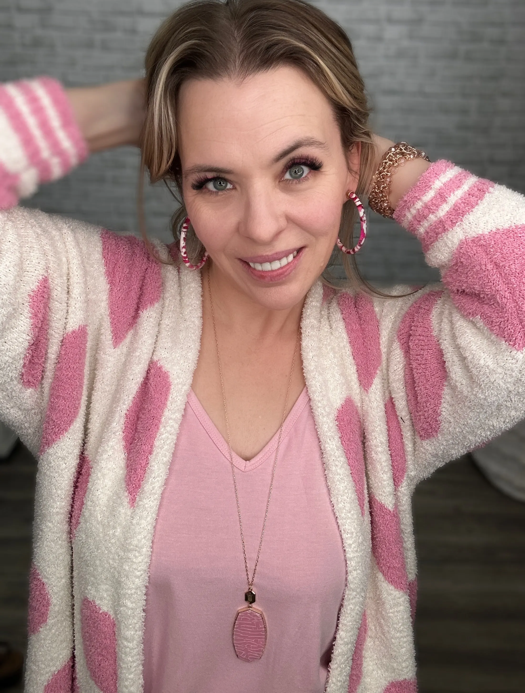 Blakeley Reversible Hearts Cloud Cardigan