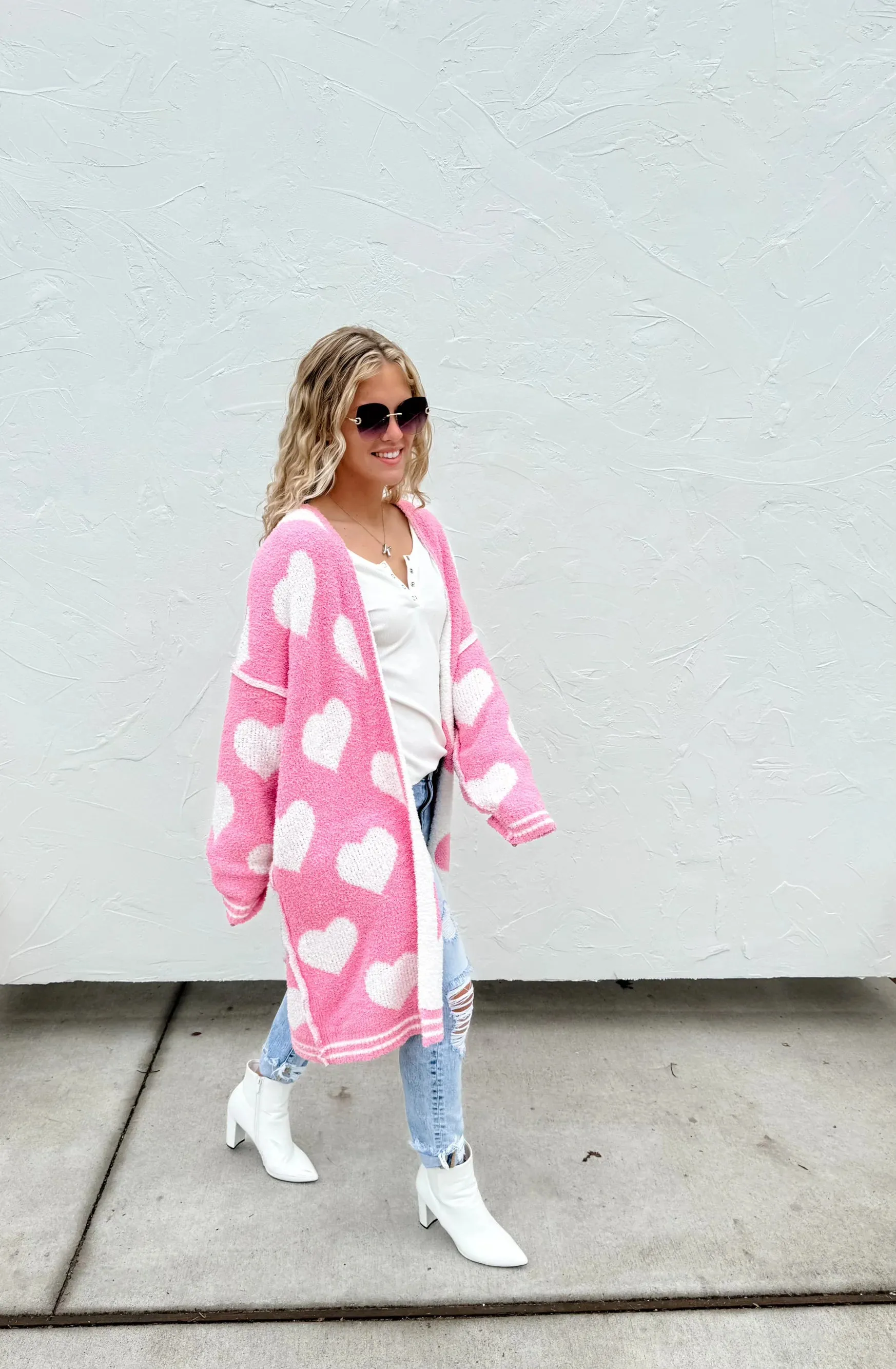 Blakeley Reversible Hearts Cloud Cardigan