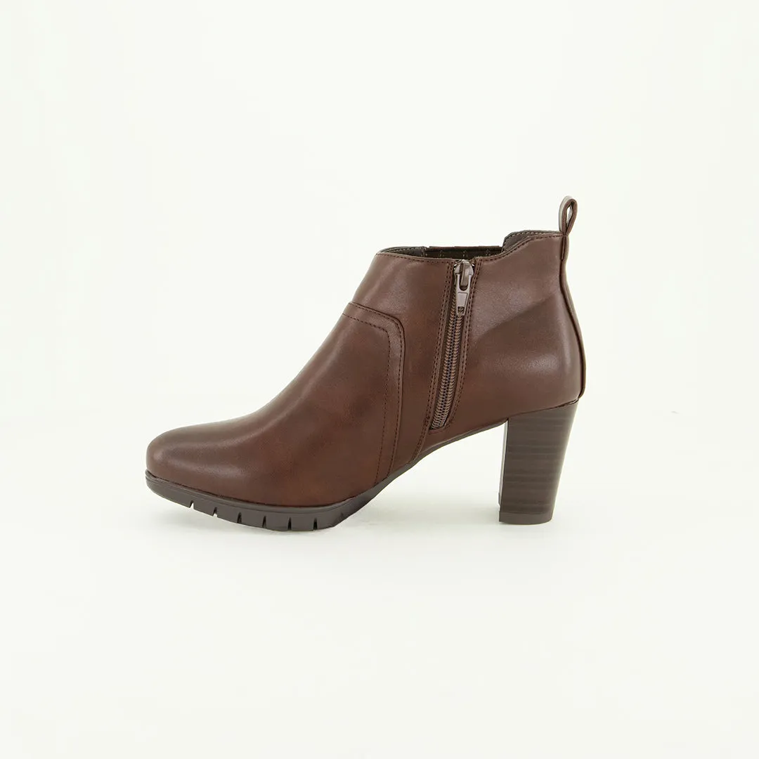 Block Heel Ankle Boot.Elastic Side