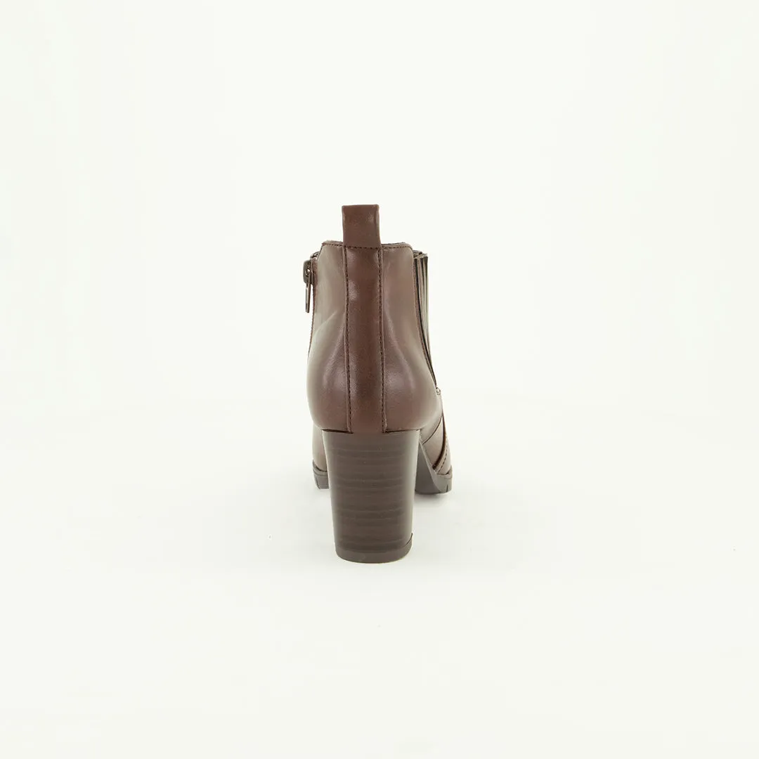Block Heel Ankle Boot.Elastic Side