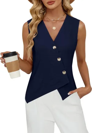 BMJL Womens Summer Tops Dressy Casual Tank Tops Business Casual Outfits Sleeveless Lightweight Work Blazers