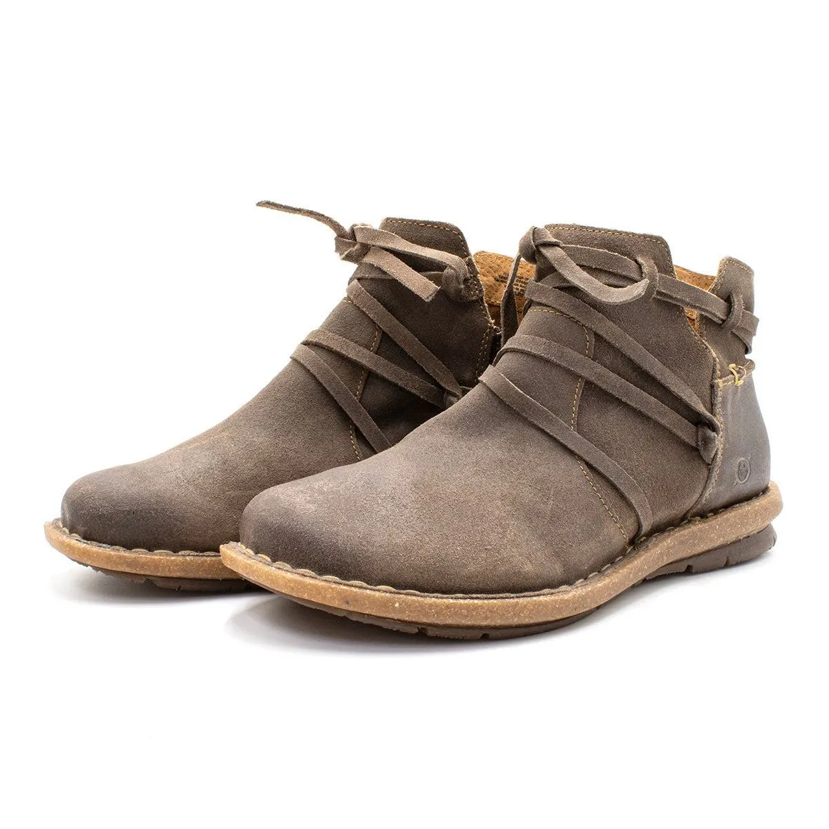 Born Tarkiln Ankle Boots Fabric Brown Colour For Women