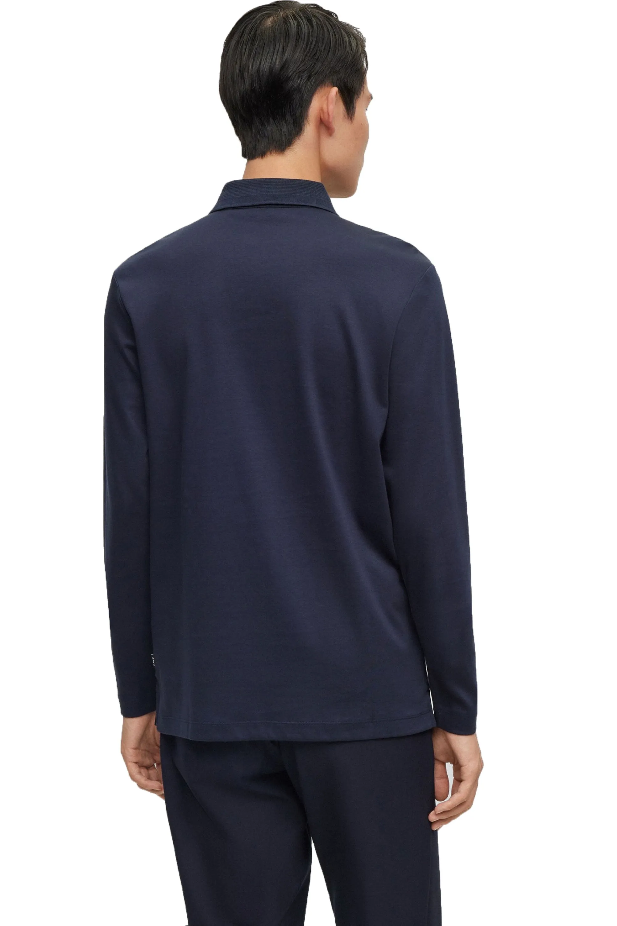 Boss Pado 08 Long Sleeved Polo Shirt Dark Blue