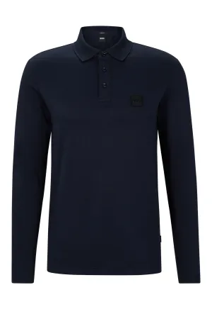 Boss Pado 08 Long Sleeved Polo Shirt Dark Blue