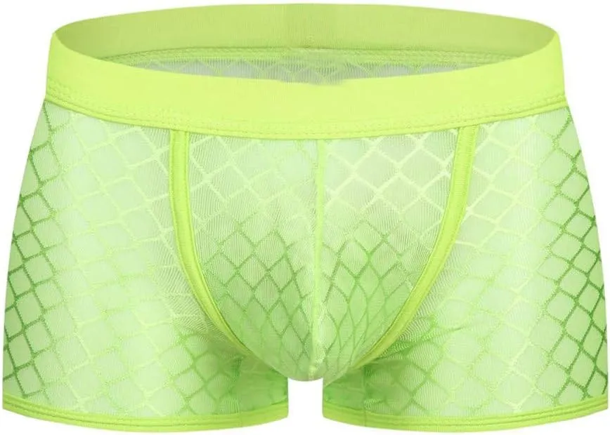 Boxers for Men Men's Sexy Underwear Soft Mesh Open Fly Boxer Briefs