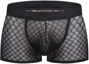 Boxers for Men Men's Sexy Underwear Soft Mesh Open Fly Boxer Briefs