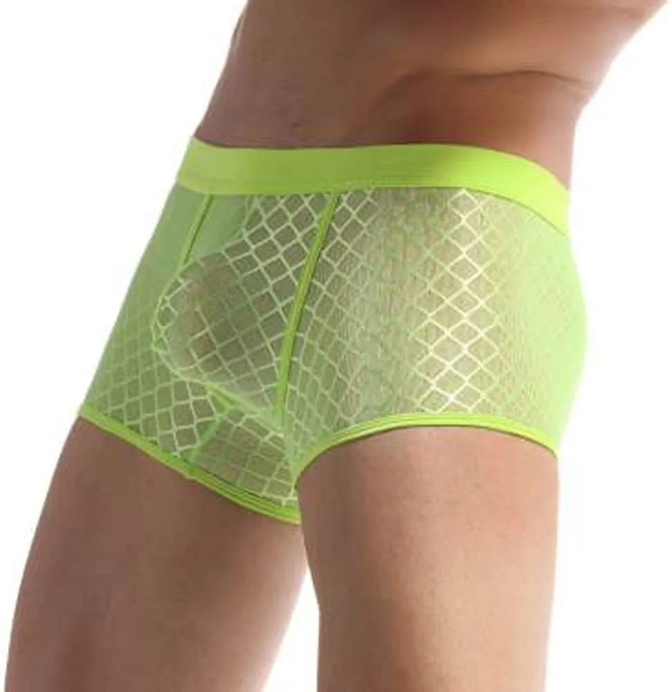 Boxers for Men Men's Sexy Underwear Soft Mesh Open Fly Boxer Briefs