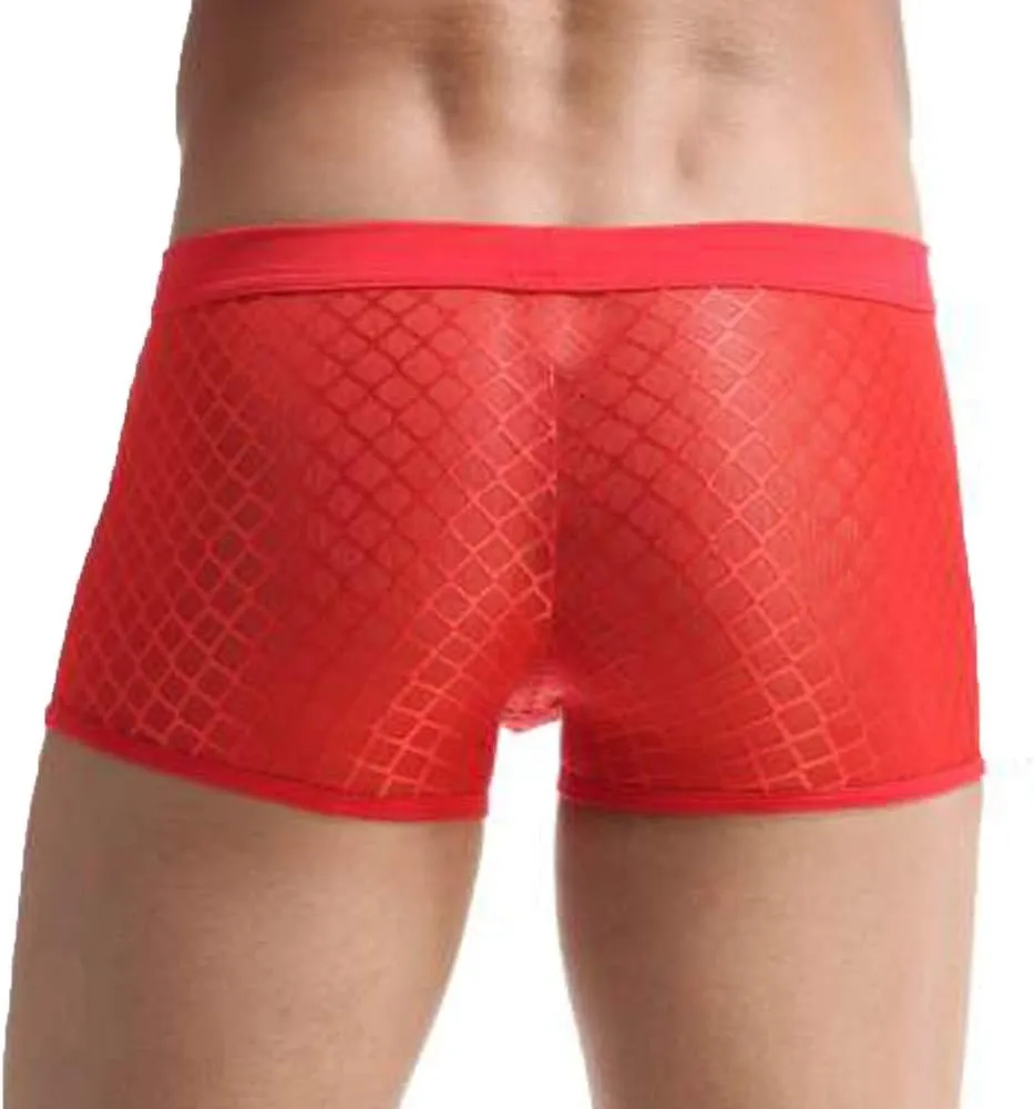 Boxers for Men Men's Sexy Underwear Soft Mesh Open Fly Boxer Briefs