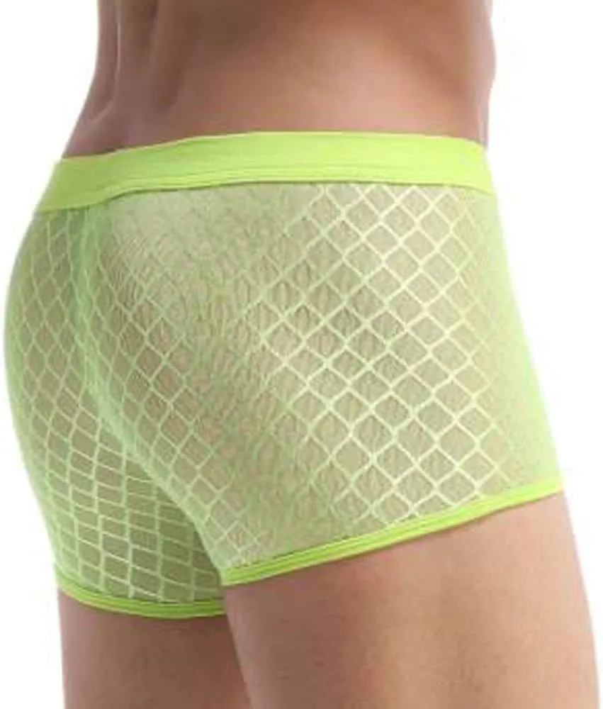 Boxers for Men Men's Sexy Underwear Soft Mesh Open Fly Boxer Briefs
