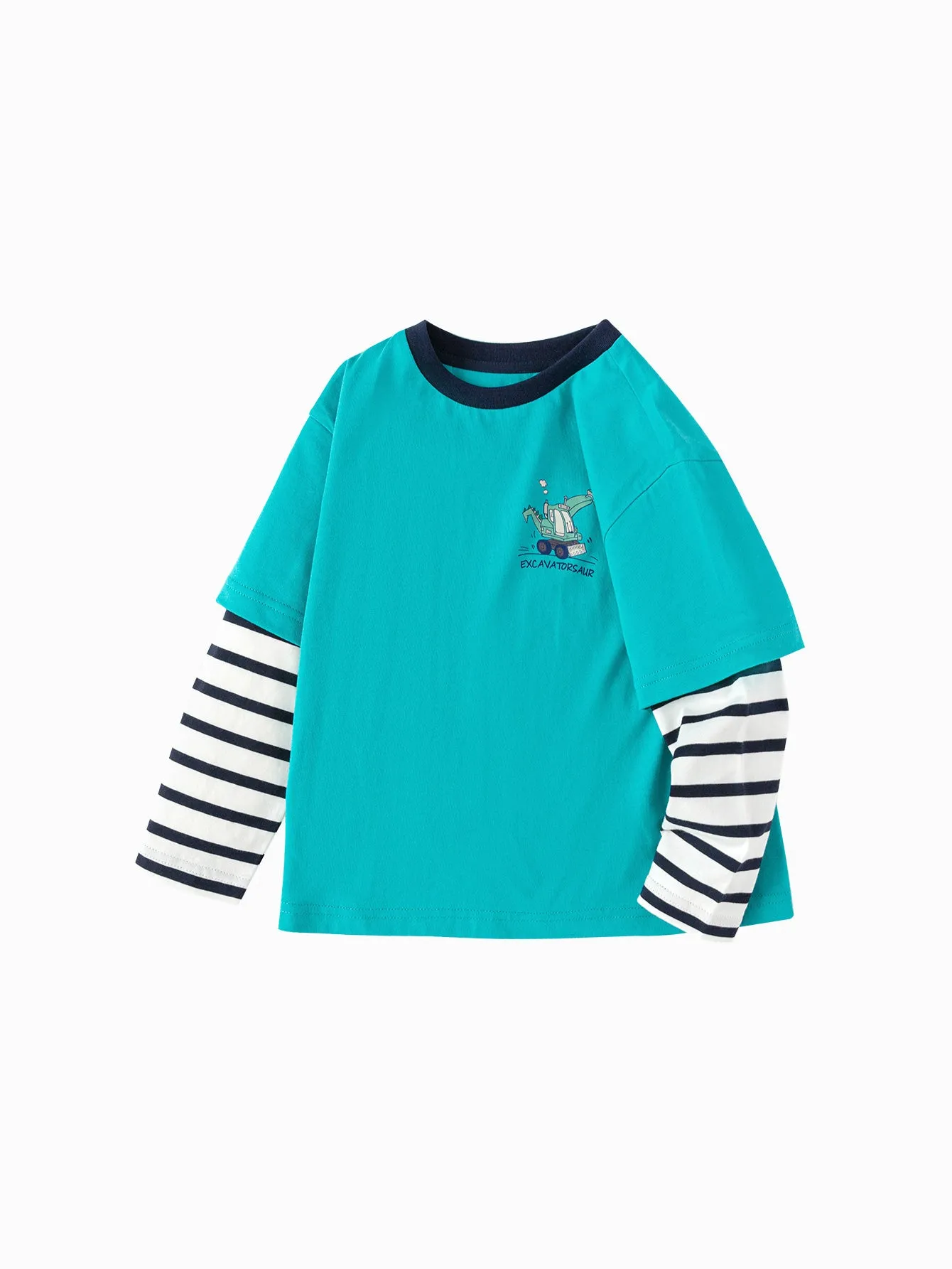 Boy Trend Scenarios Cartoon car Blue Long Sleeve T-Shirt