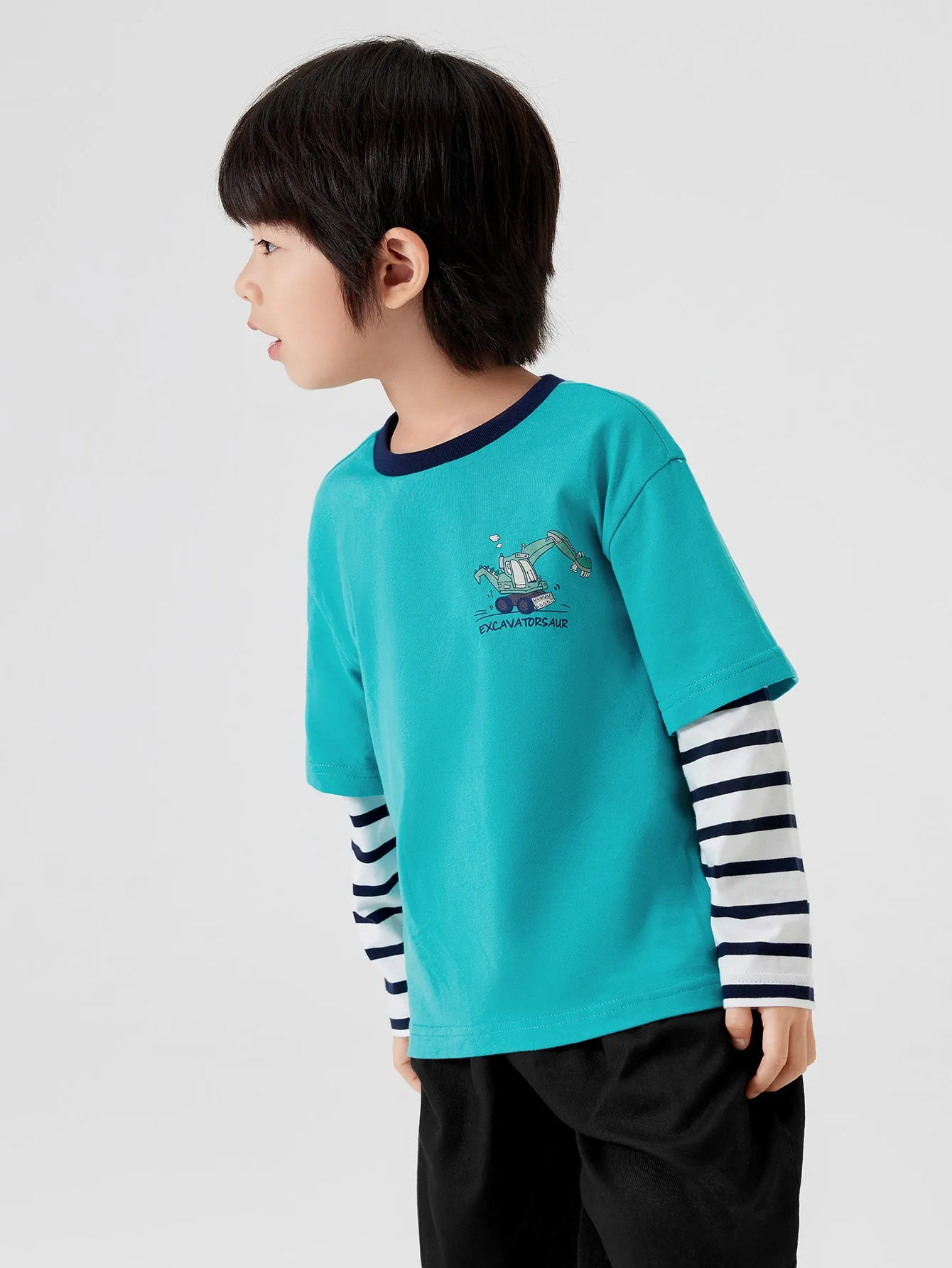 Boy Trend Scenarios Cartoon car Blue Long Sleeve T-Shirt