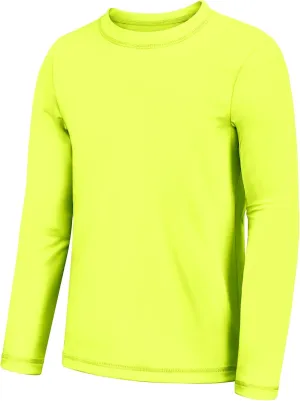 Boys Neon Shirts UPF 50  Performance Long Sleeve Shirts Quick Dry Fit Athletic Tshirt Rash Guard for Kids Youth 2T-16 Years