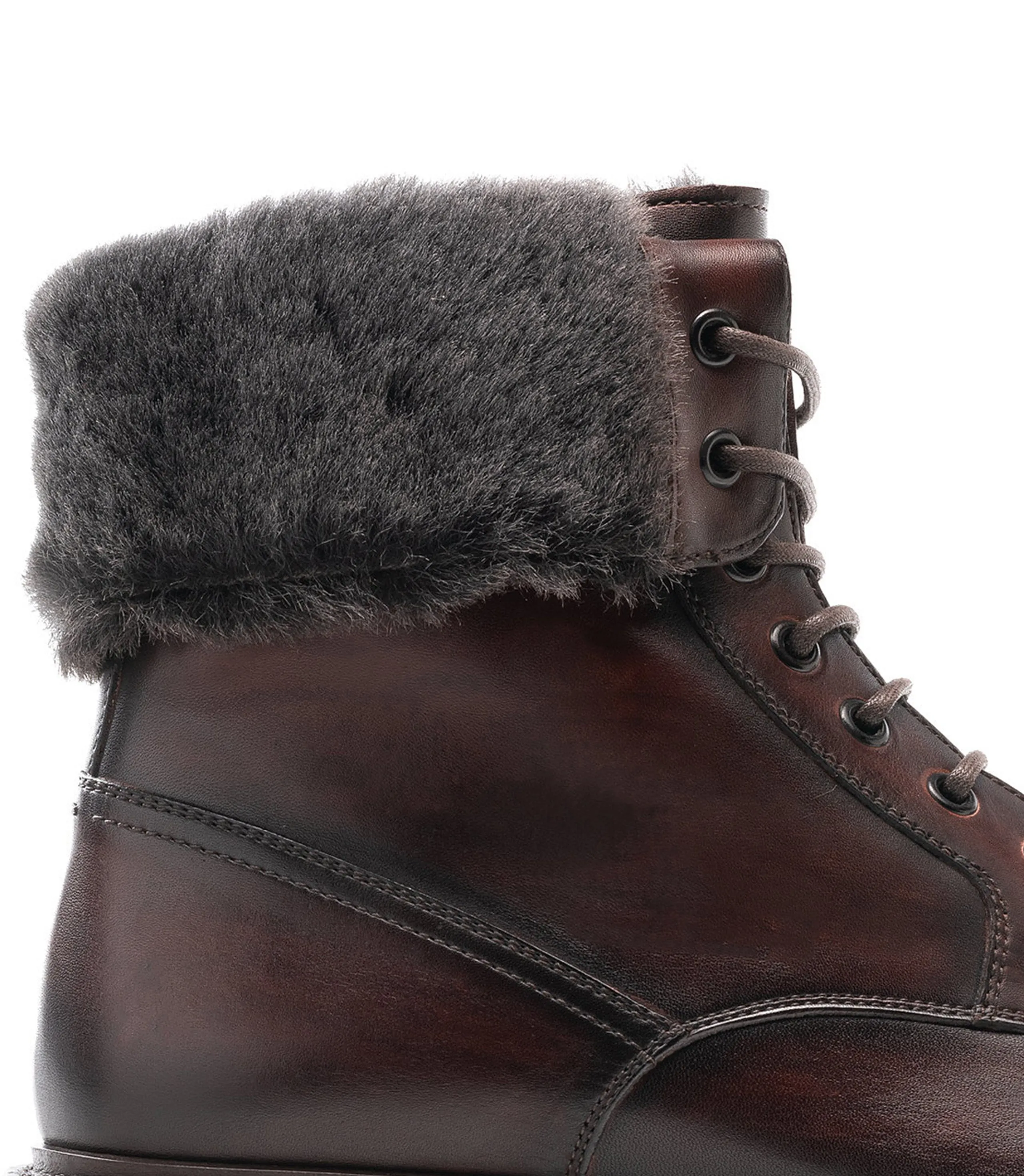 Brown Leather Avigon Chunky Derby Boots - Hiking and Trekking Boots
