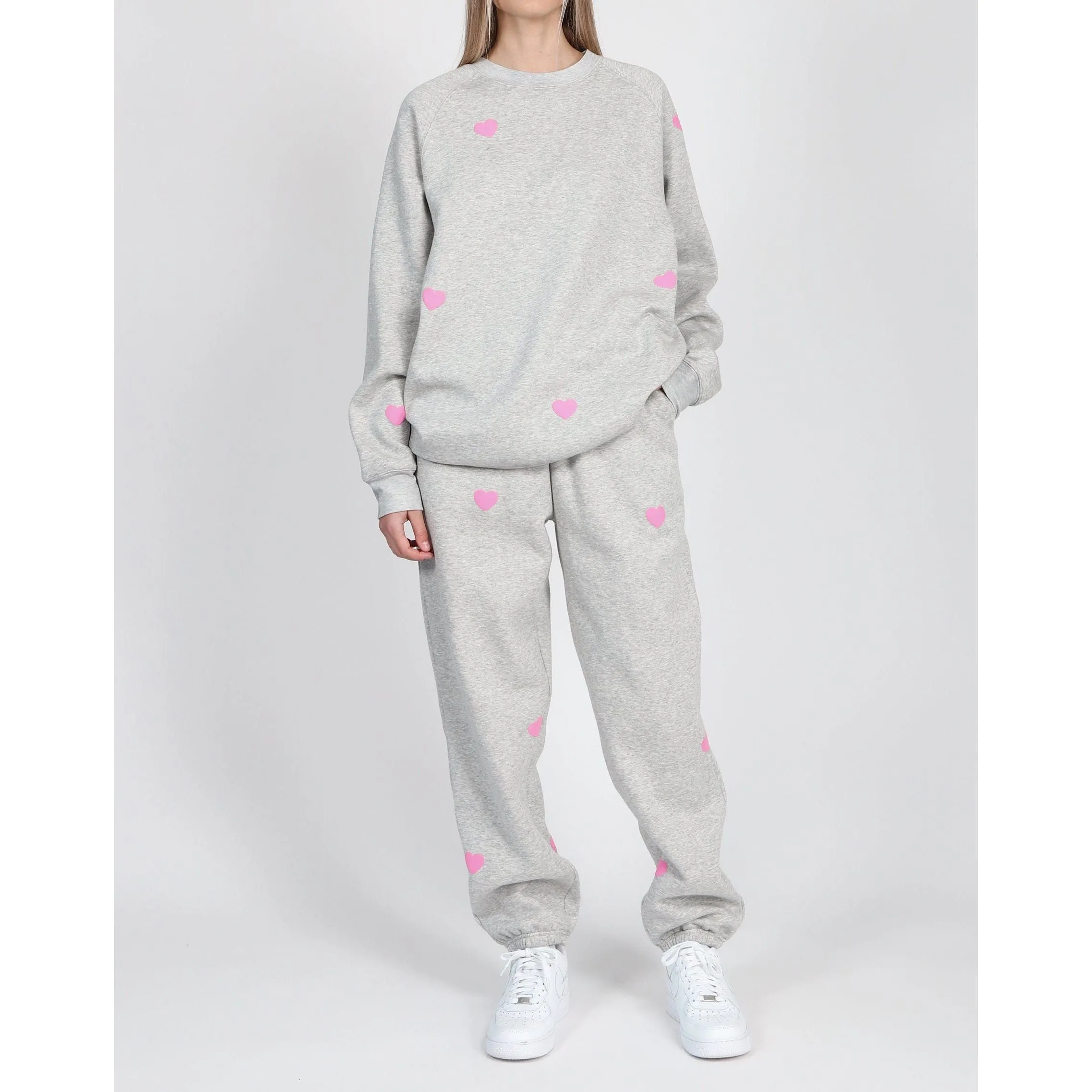 Brunette the Label All Over Puff Heart Oversized Jogger