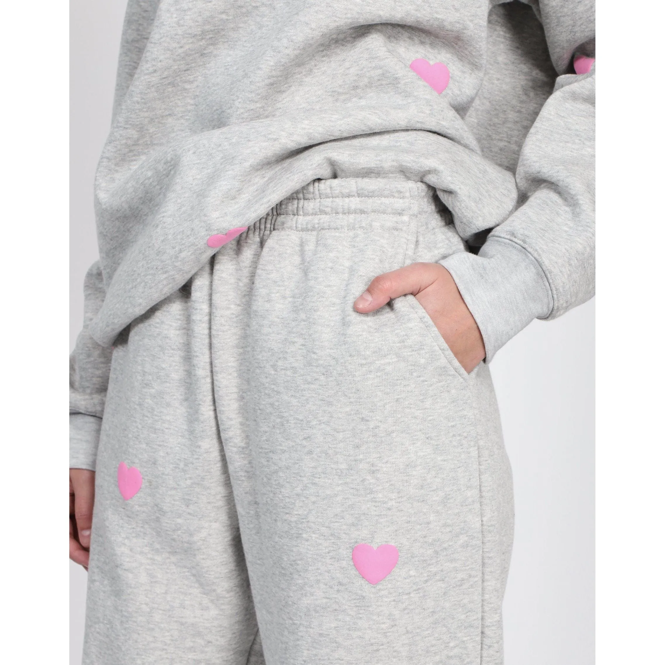 Brunette the Label All Over Puff Heart Oversized Jogger