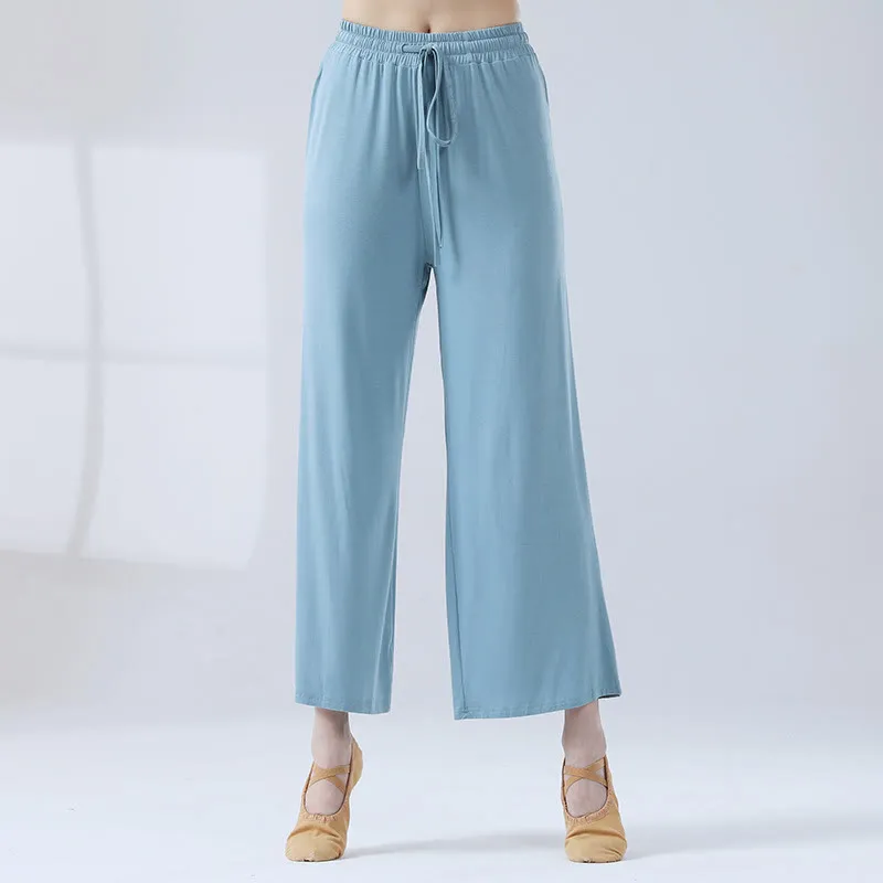 Buddha Stones Loose Modal Drawstring Wide Leg Pants For Yoga Dance