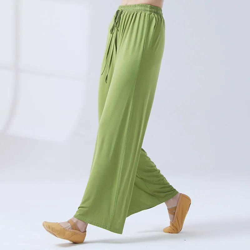 Buddha Stones Loose Modal Drawstring Wide Leg Pants For Yoga Dance