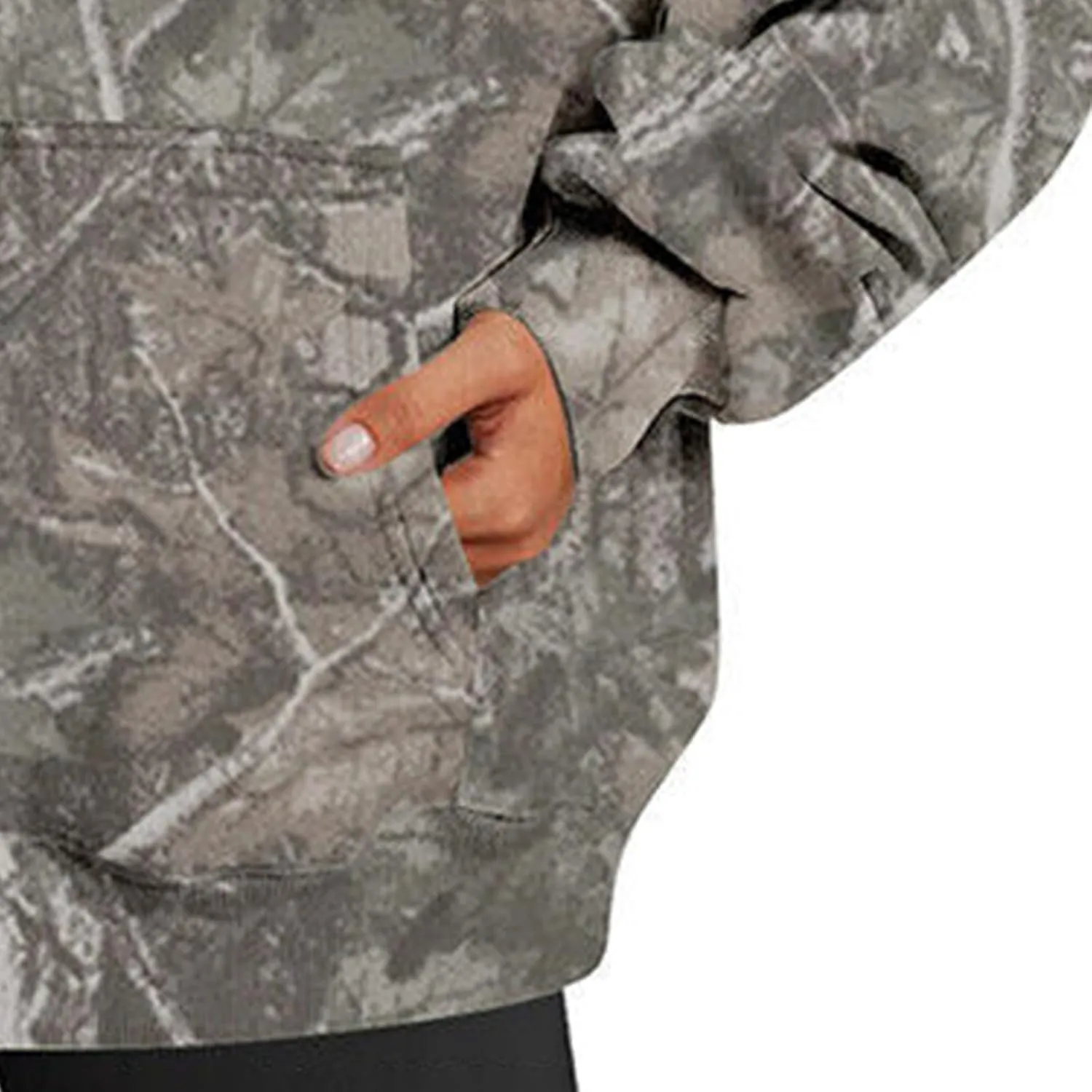 Camo Hoodie for Women Oversized Maple-Leaf Print Hooded Sweatshirt Lightweight Crew Neck Long Sleeve Pullover Tops