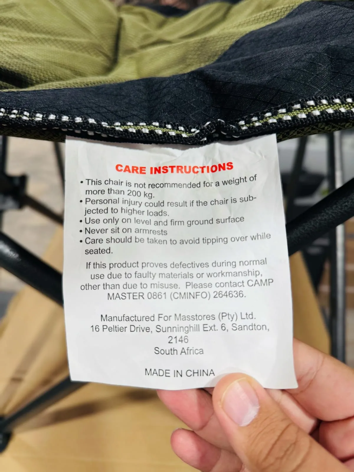 Camp Master Hiking Portable Deluxe Camping Chair