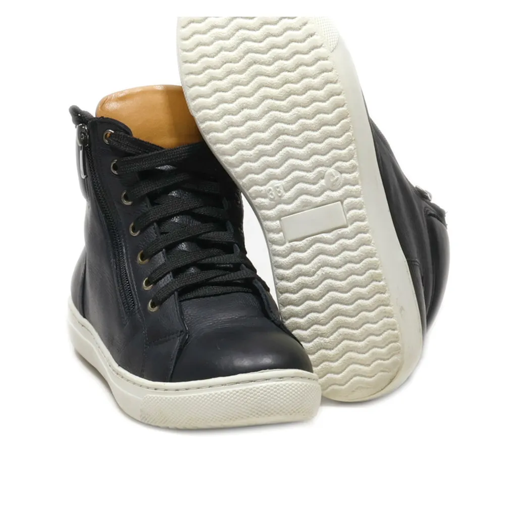 Canqier Ankle Boots Leather Black Colour For Women