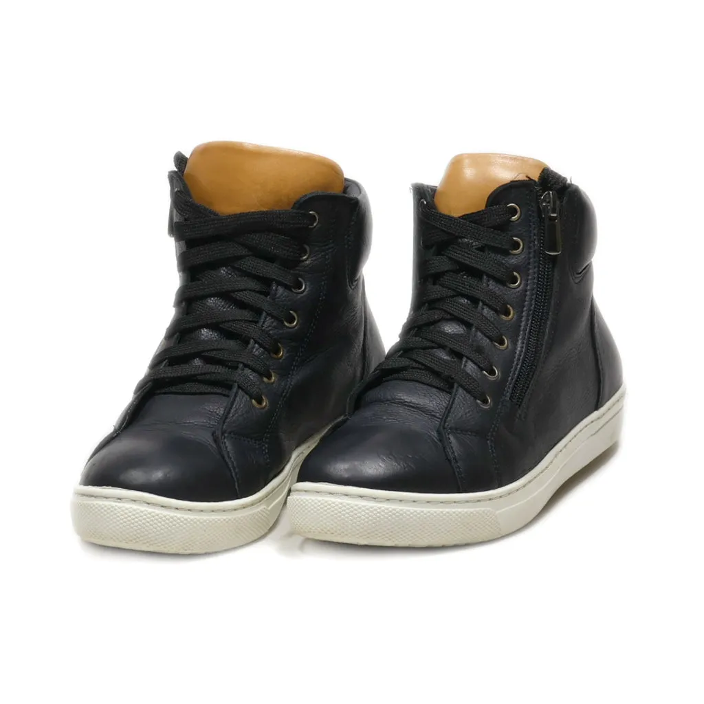 Canqier Ankle Boots Leather Black Colour For Women