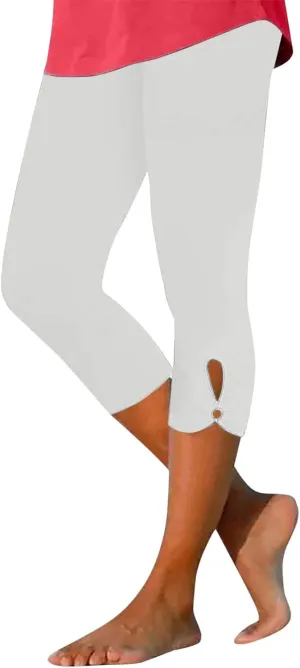 Capri Leggings for Women Casual Yoga Pants Tummy Control High Waisted Slim Fit Comfy Stretchy Workout Pants