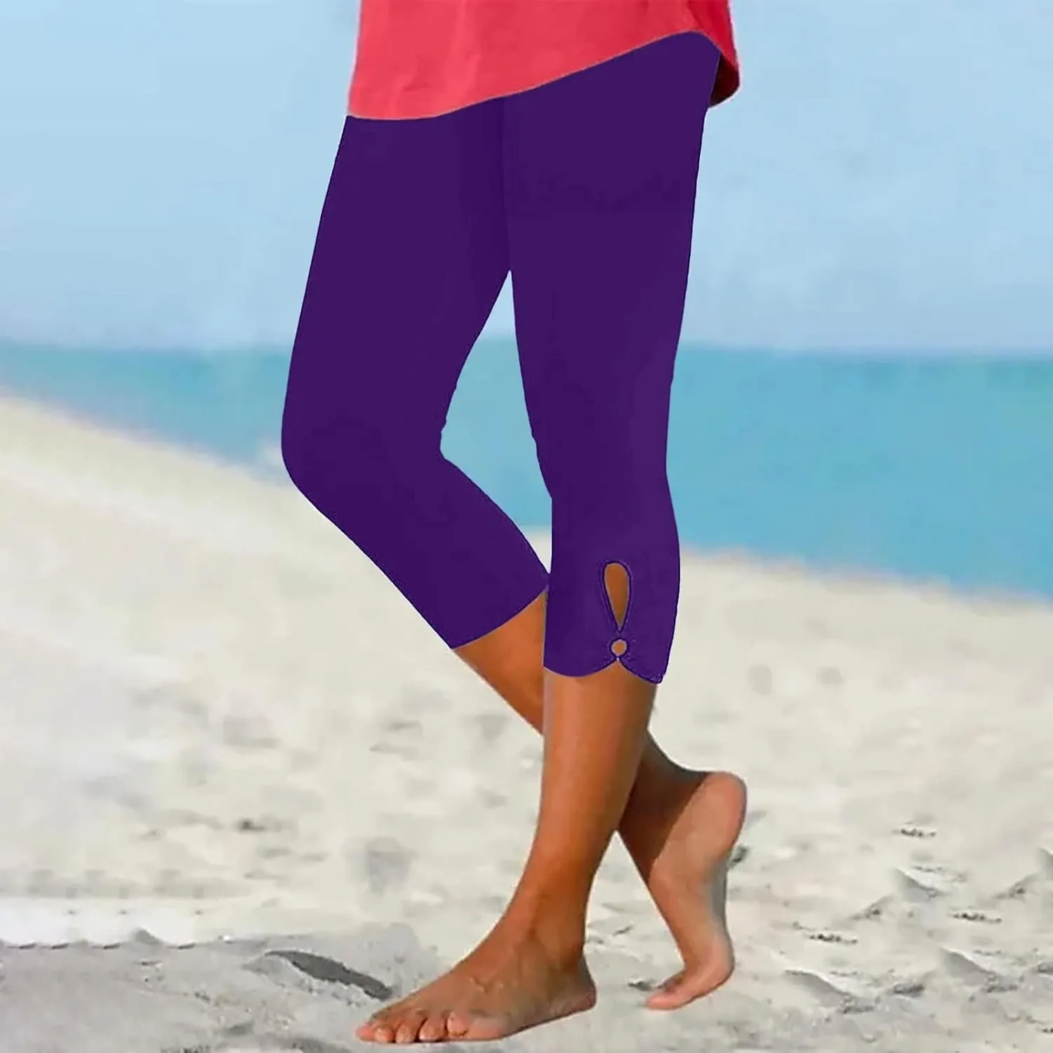 Capri Leggings for Women Trendy Casual Yoga Pants 2025 Summer Lightweight Soft Comfy Stretchy Workout Pants