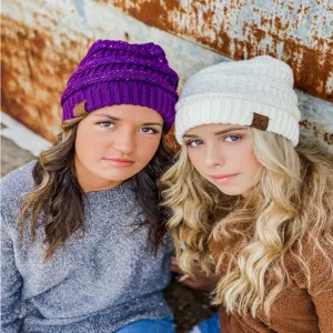 CC Beanie Messy Bun Metallic Sequin CC Beanie Messy Bun Metallic Sequin