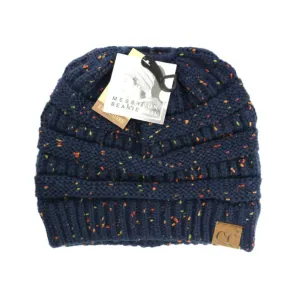 CC Beanie Messy Bun Pony Flecked CC Beanie Messy Bun Pony Flecked