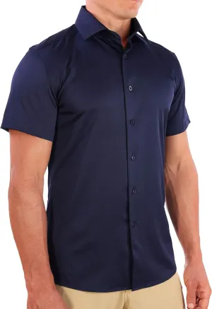 CC Performance Slim Fit Short Sleeve Button Down Shirts for Men | Wrinkle Resistant Casual Button Up Shirts for Men