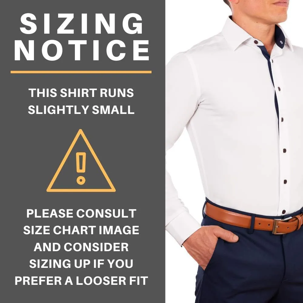 CC Performance Stretch Slim Fit Dress Shirts for Men | Wrinkle Resistant Long Sleeve Button Up Mens Dress Shirts