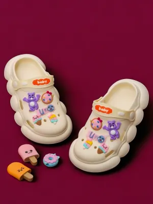 Charming Girl's Fantasy Clogs with Playful Charms