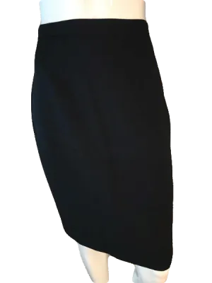 Chaus 70's Above Knee Length Black Professional Skirt Size 4 SKU 000202