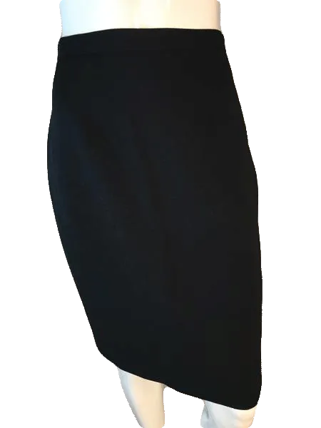 Chaus 70's Above Knee Length Black Professional Skirt Size 4 SKU 000202