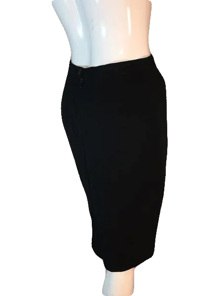 Chaus 70's Above Knee Length Black Professional Skirt Size 4 SKU 000202
