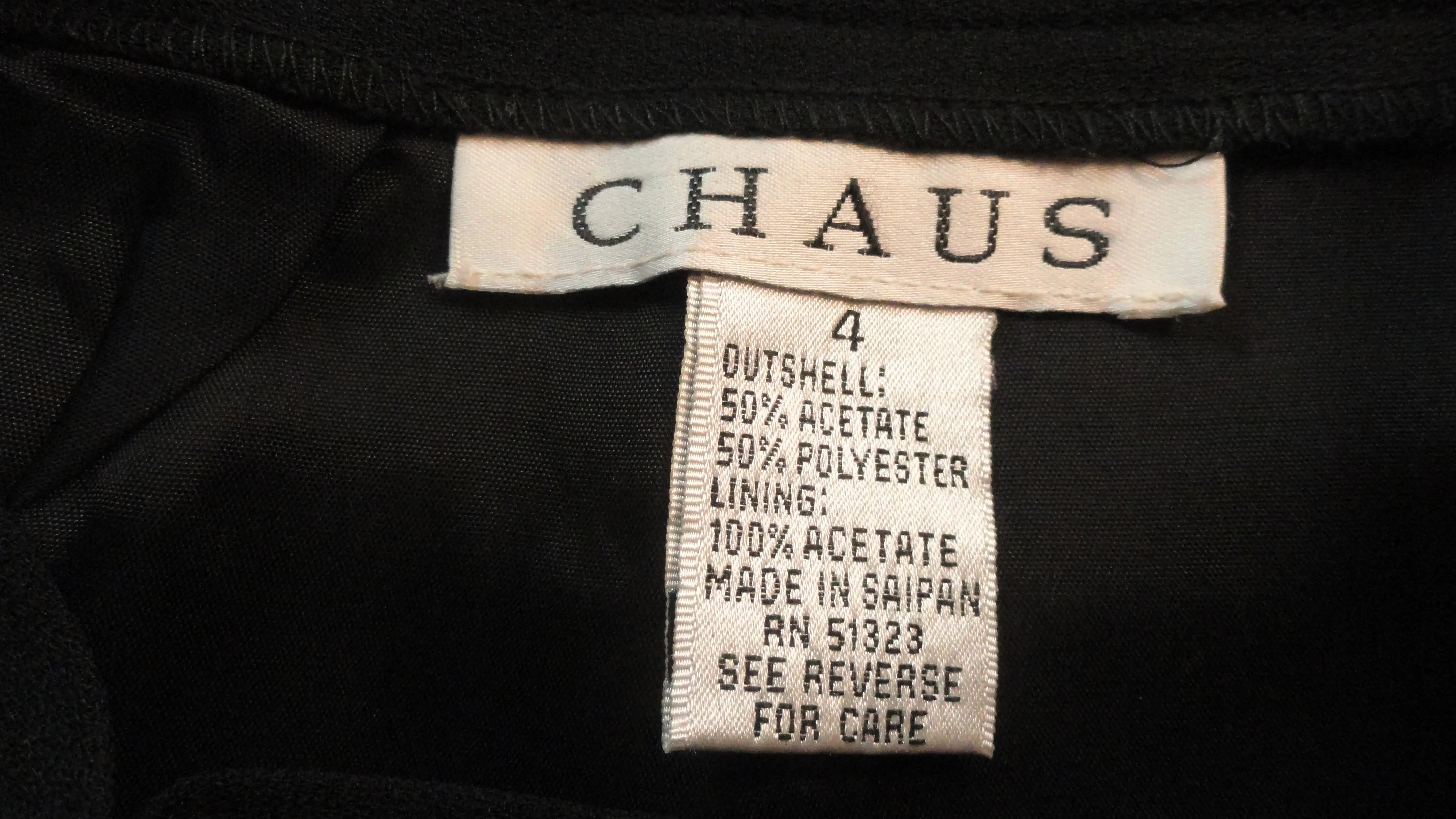 Chaus 70's Above Knee Length Black Professional Skirt Size 4 SKU 000202
