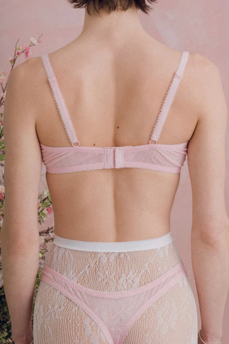 Chouchou Intimates Audrey Satin & Sheer Bralette | Ballet Slipper